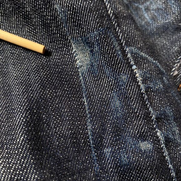 7th 38 Jean Shorts Mens Size 40 Blue Medium Wash Embroidered Gems Flaws Read - Picture 15 of 16